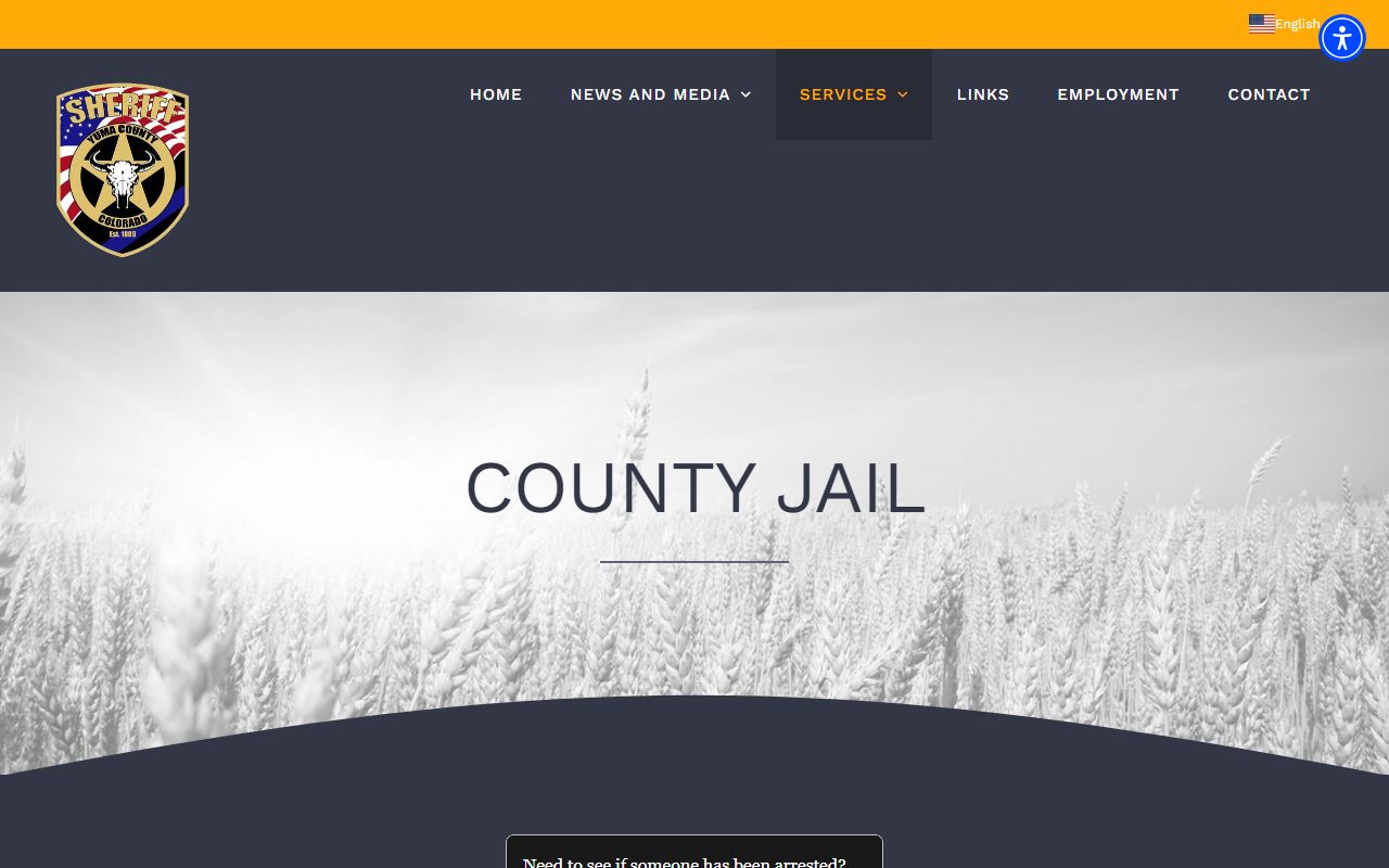 Yuma County Sheriff County Jail page with inmate-list and Washington County housing guidance